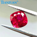 Lab Grown Ruby Natural Cut Cushion Shape Synthetic Red Ruby Loose Gemstone with Inclusions