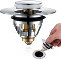 Wash Basin Bounce Drain Filter Pop up Drain Stopper Push Type Sink Drain Plug