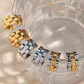Boho Chic Jewelry Watchband Chunky Gold Hoop Earrings for Women Stainless Steel Earrings Gold Plated Jewelry