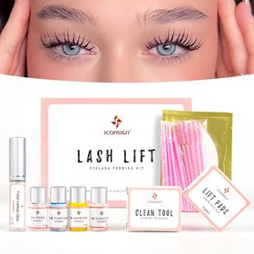 Iconsign Hot Selling Vegan 8-12 Minutes Customization Eyelash Lift Kit Professional Full Set Lash Lifting Kit for Salon Use