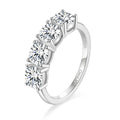 OAHLAN Wholesale Fine Jewelry 2ct Round Cut 925 Sterling Silver Eternity Moissanite Ring Promise Wedding Band for Women Girls