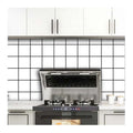 Peel and Stick 3D Black and White Plaid Kitchen Wallpaper Sticker Waterproof Cabinet Fireplace Laundry Room Wallpaper Sticker