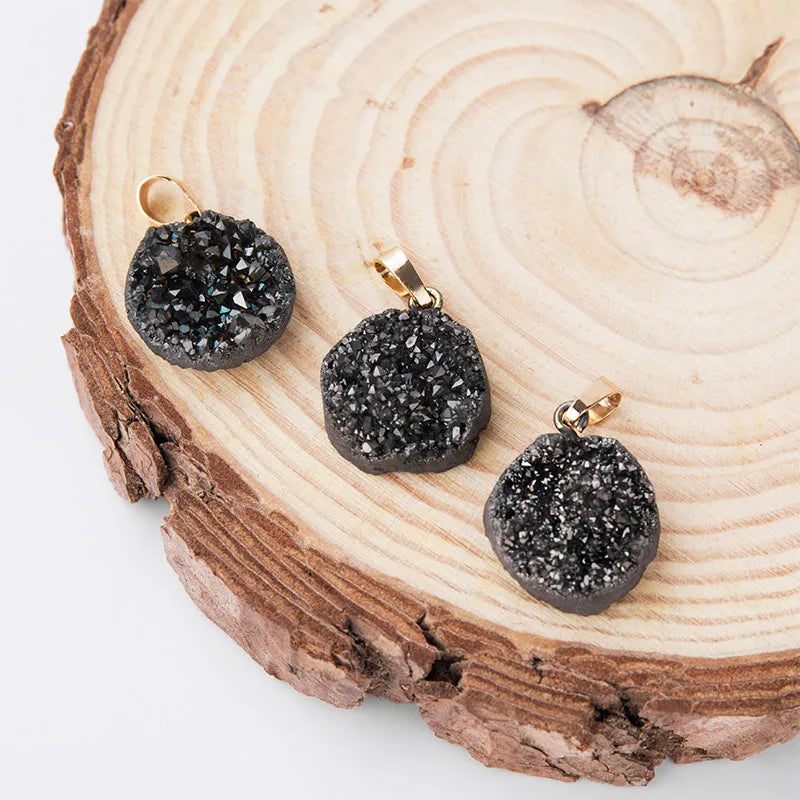 DIY Jade Stone Druzy Agate Geode Pendant With Lowest Price Chakra Stones