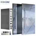 Yohome Hot Selling High Gloss Glossy Aluminum Stainless Steel Metal Villa House External Main Entryway Front Doors