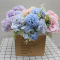 Wholesale MLD Brand Artificial Hydrangea Wedding and New Year Party Decoration Bouquet for Bride and Bridesmaids 6 Pcs/Box