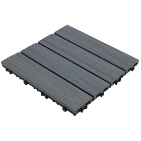 Balcony Garden Outdoor Floor Tiles Wpc Floor Wood Grain Paving 300x300mm Wpc DIY Interlocking Paving Bricks