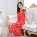 Satin Ice Silk Short-sleeved Nightdress Plus Size Wholesale Night Dress Women's Evening Dress