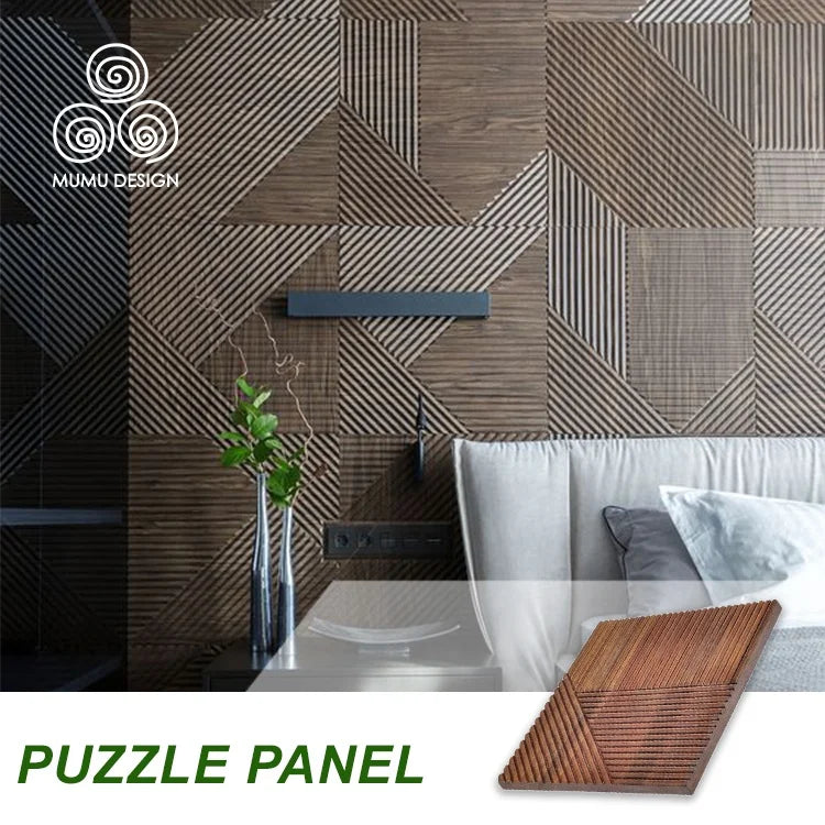 MUMU Fast Delivery 3D Mold Wall Board Outdoor Indoor Decorative Wood Cladding Sheet Wall Panel for Living Room