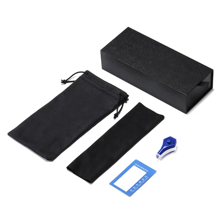 OEM Custom STOCK Hard Sunglasses/glasses Pouch Cloth Packaging Set case Blue Blocking Card and Lighter Screwdriver CB02 CN;ZHE