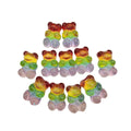 100Pcs Glittering Gummy Bear Flatback Resin Cabochons Red Green Purple Gradient Color Bear Candy Slime Beads Scrapbooking DIY