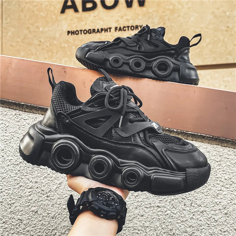 Men's Round Toe Fashion Lace up Sneakers Flyweaving Breathable Stretch Men's Casual Shoes Outdoor Running Walking Men's Shoes