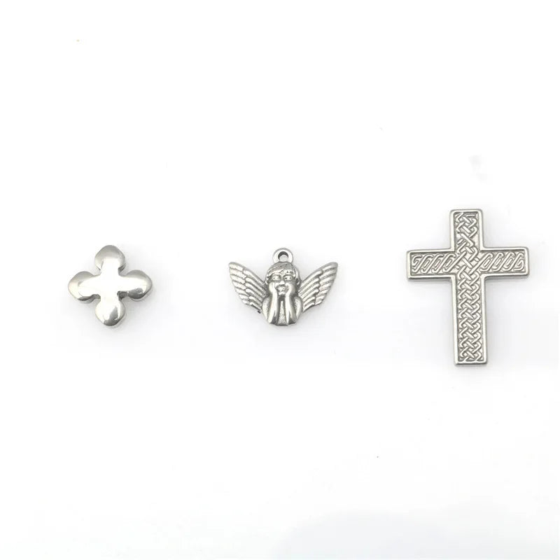 Stainless Steel Chercherel Pattern Cross Pendant Necklace Bracelet Waist Chain Accessories Diy Stainless Accessories Match