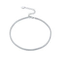 Luxury AAA Cubic Zircon Tennis Anklet for Women 100% Real 925 Sterling Silver Summer Jewelry