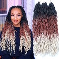 Synthetic Gypsy Locs Crochet Hair Extensions Pre-Looped Curly Wavy Braids for Women Soft Black Hair