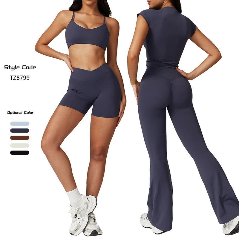 New Custom Logo Activewear Sets for Women Quick Dry Women Yoga Sets Workout Clothing Gym Women Sports Set Fitness