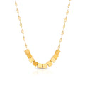 Chris April Vintage Stainless Steel PVD Plated Geometric Chic Minimal Cubes Chokers Chain Necklace