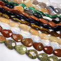 Gemstone Faceted Teardrop Stone Beads Agate Quartz Malachite Unakite Jasper Opalite Goldstone Water Drop Beads 19CM