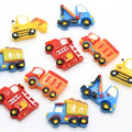 Fire Fighting Truck  Resin Flat Back Road Roller Crane Truck Flat Back Cabochon Children Play Charm Resin Hair Rope Accessories