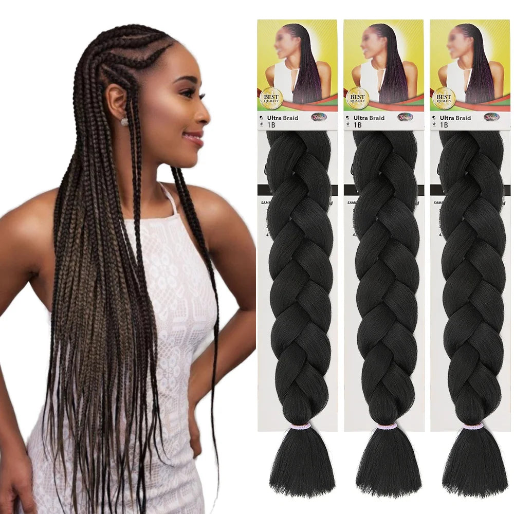LW-51QT Wholesale 165g 41inch Ombre Prestretched Pre Stretched Jumbo Synthetic Expression Braiding Hair Pre Stretch Extensions