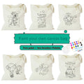 Children's Hand-painted Canvas Cotton DIY  Cartoon with Free Painted Blank Canvas Bag