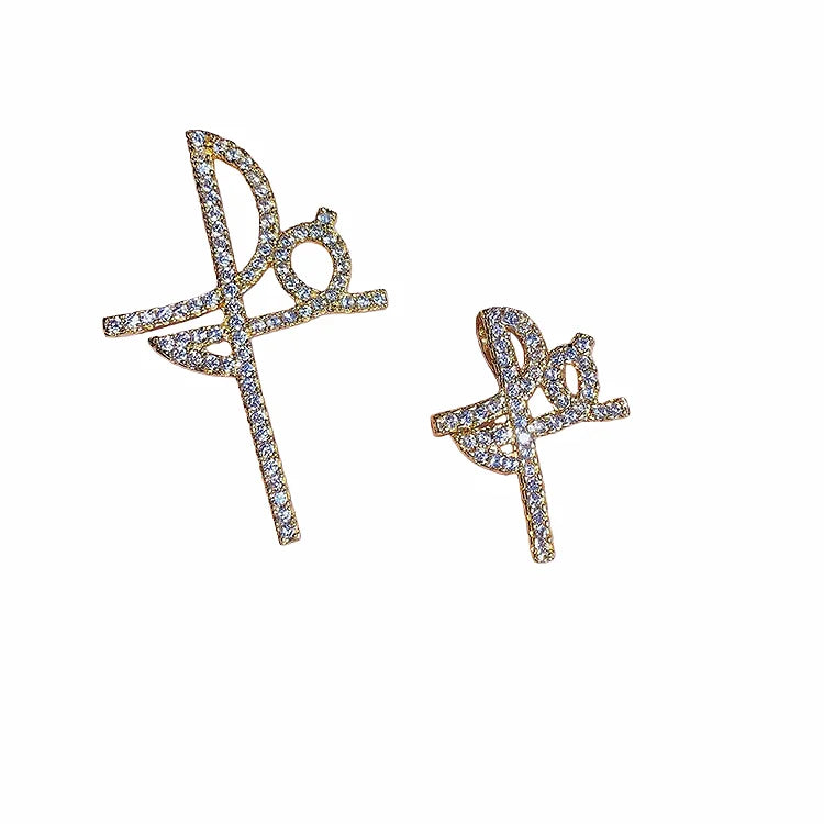 CZ8583 Fine 18K Gold Plated Enamel Crystal CZ Diamond Micro Pave Portuguese Word FE Cross Faith Disc Catholic Charm Pendants