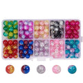 Handcrafted 8mm round Spacer Loose Crackle Glass Beads for Jewelry Marking Lampwork Box Packed