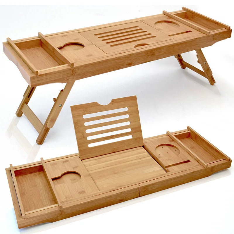 Sturdy Attractive Price Luxury Wholesale Bamboo Bathtub Caddy Tray