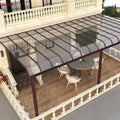 Outdoor White Aluminum Frame Slant Roofing Canopy Awning with Waterproof Polycarbonate Panels for Car Parking