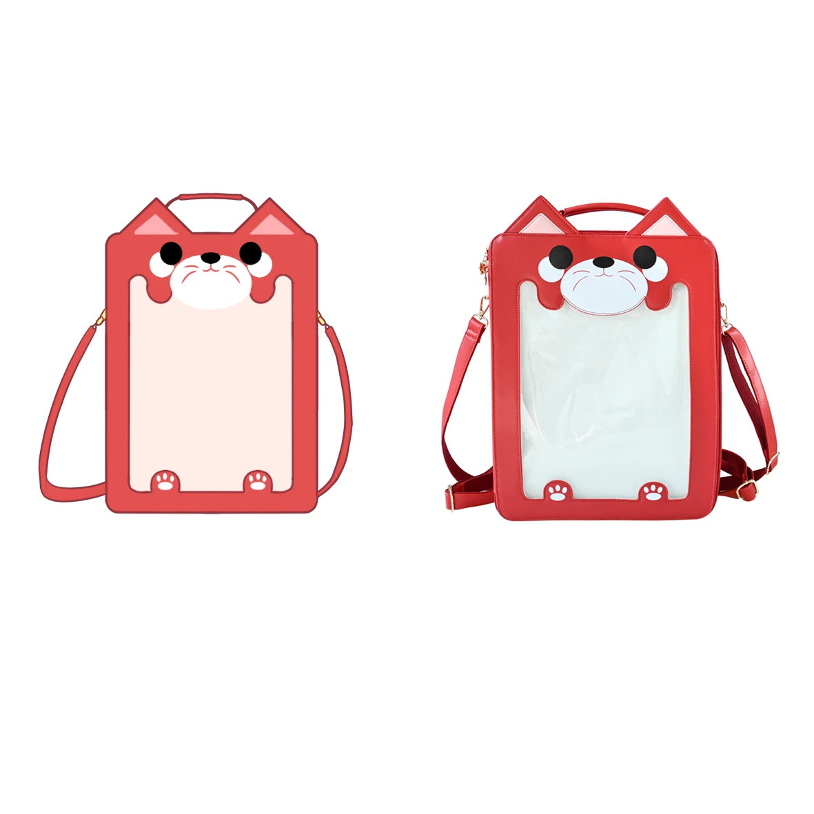 Hot Selling  Popular  Anime Character Figure Red fox Design PU Leather and PVC Bags for Original Artists