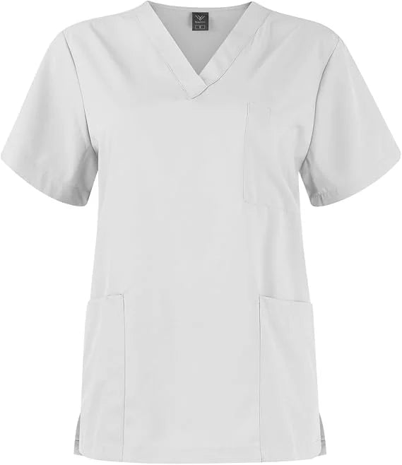 V-Neck Stretch Tops Sweat Absorbent Woven Hospital Uniforms Surgical Nurse Scrubs Set Uniform Type Doctor