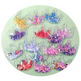 Cute Crown-Shaped PVC Quicksand Accessories Patch for DIY Hair Band Clothing Dress Decoration Jewelry Findings & Components