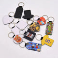 Round/Heart/Square New Arrival Custom Printable Sublimation Blank PU Keychain for Gifts