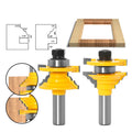 L-N198 2Pc Set 1/2" Shank Rail & Stile Router Bit Frame Tenon Bits Woodworking Cabinet Door Tools Beveling Knife MegaBDM