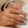 Dreamshow Glossy Tarnish Free Stainless Steel Snake Shape Ring Gold Plated Jewelry for Women