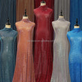 FB001 Sexy Festival Colorful Tulle Mesh Crystal Fabric Textile Sparkling Diamond Rhinestone Net Fabric