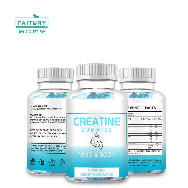 Faitury Private Label Create Creatine Monohydrate Gummies Create Creatin Gummies for Men & Women MegaBDM