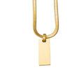Personalized Jewelry Making Stainless Steel Mirror Polished Blank Rectangle Bar Necklace