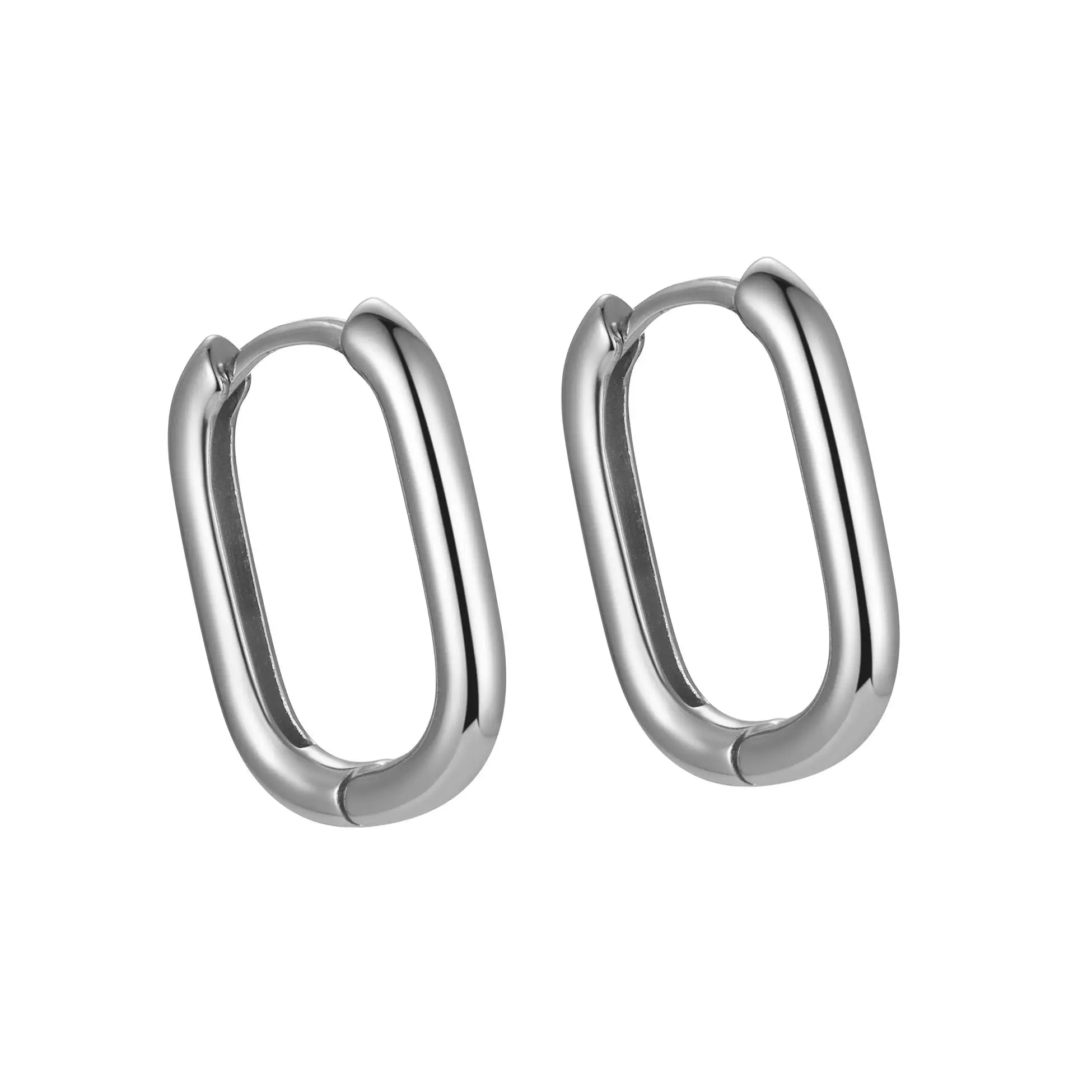 Minimalist Earrings 925 Sterling Silver Large Geometric Square Simple Hoops Set for Women Girls Find Jewelry Wholesale