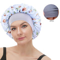 Fashion Rose Flower Print Wide Band Satin Bonnets Sleeping Cap Design Bonnet for Girlfriend Gifts