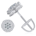 Fashion Female Design Jewelry White Gold 925 Sterling Silver Moissanite Diamond Fine Round Geometric Stud Earrings