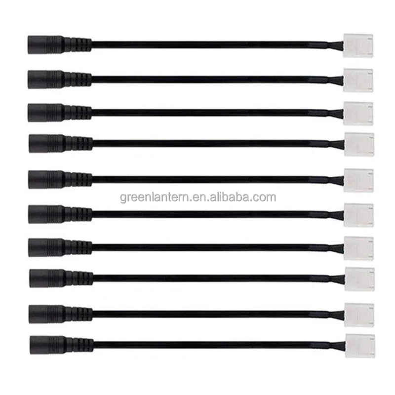 8mm 10mm DC Female Power Plug Quick Connector Wire With 2 Pins Solderless Connector for 5050 2835 Single Color LED Strip Light