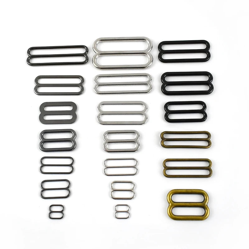 MeeTee BF531 6-50mm Underwear Adjustment Buckle Alloy Belt Buckles for Bag Strap Pet Collar Accessories Tri-Glide Slide Buckle