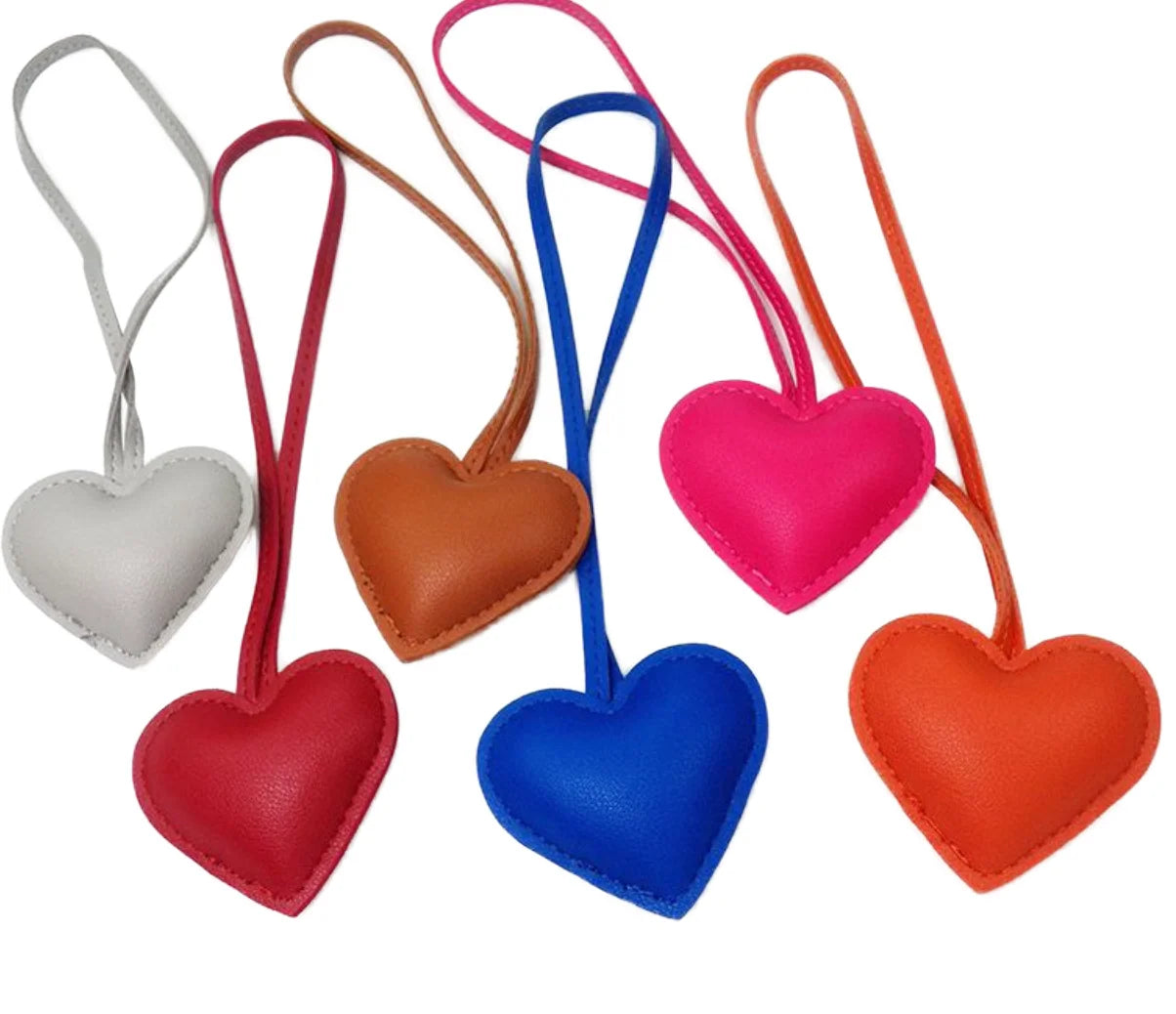Handmade PU Leather Heart Keychain Women's Girls' Keyring Pendant Accessory Elegant Jewelry for Couple Gifts