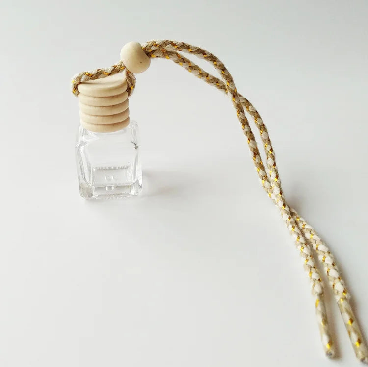 8ml Square Shape Glass Car Perfume Bottles Perfume Empty Hanging Car Diffuser Bottle