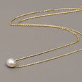 Simple Single Bead No Allergy 925 Sterling Silver Baroque White Freshwater Pearl AAAA Grade Rhodium Plated Necklace for Women