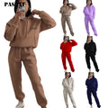 PASUXI Custom Two Piece Women Sports Wear Set Long Sleeve Pocket Streetwear Hoodie Sports Pants Women Tracksuit Set