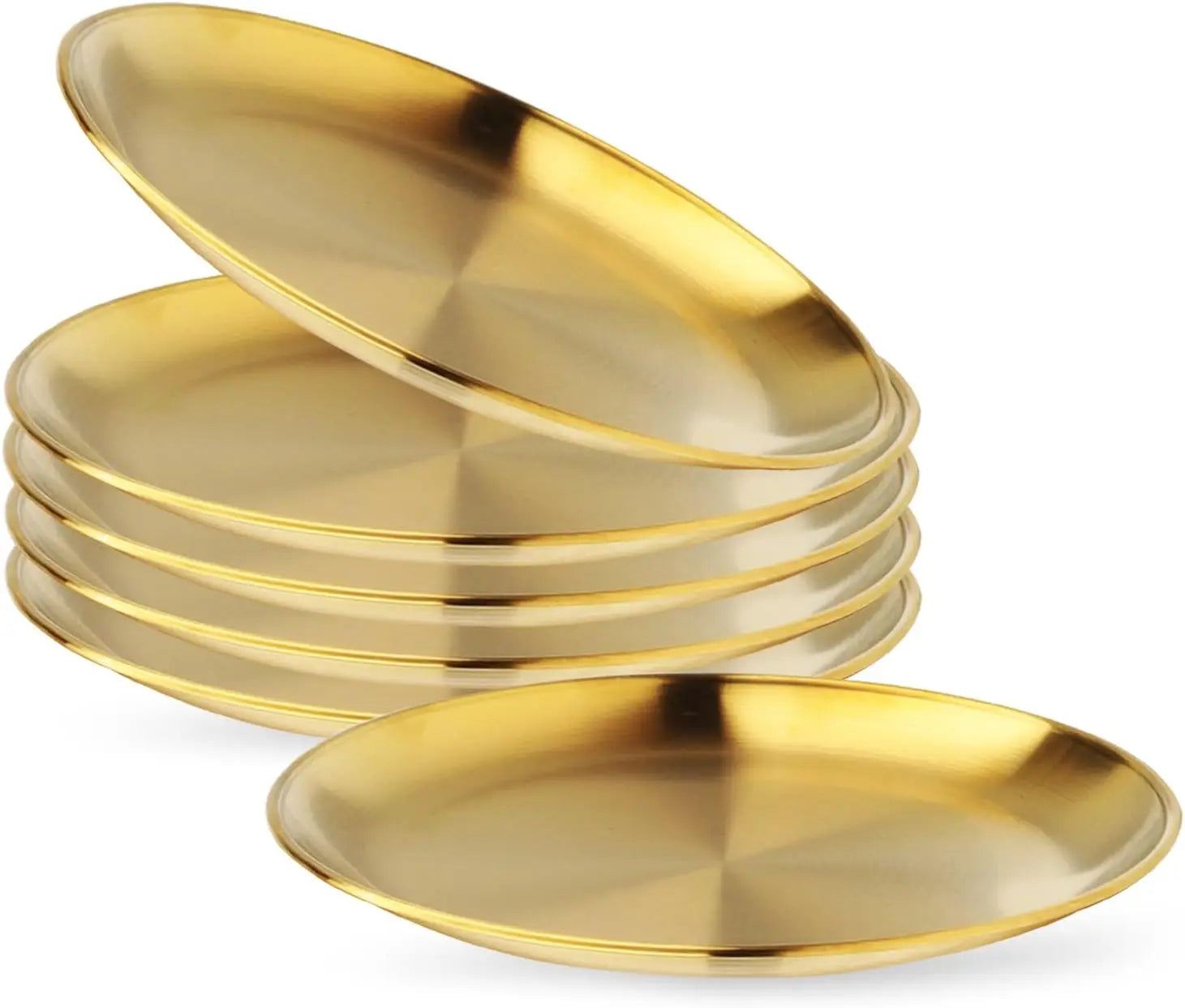 Eco-friendly Metal Breakfast Small Stainless Steel Plate Oval Food Serving Dishes & Plates