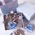Luxury Handmade Custom Rose Flower Real Preserved Roses Eternal Dried Flower Keychain with Gift Box for Women Gifts