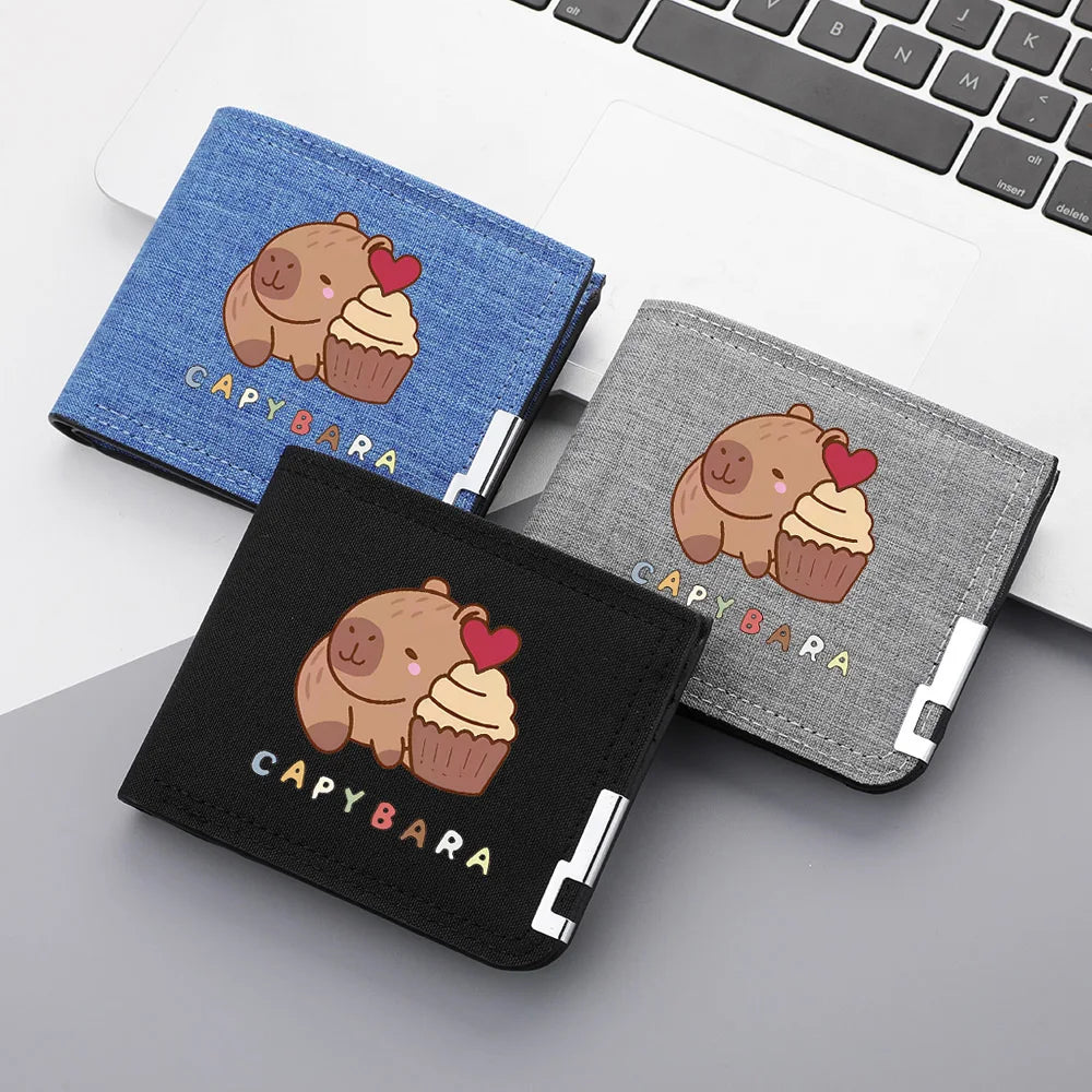 Men's Short Multi-slot Casual Canvas Horizontal Thin Wallet Canvas Wallet for Men
