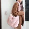 Fashion Winter Women's Soft Plush Shoulder Bags Faux Lamb Wool Ladies Crossbody Bag Large Capacity Female Furry Tote Handbags